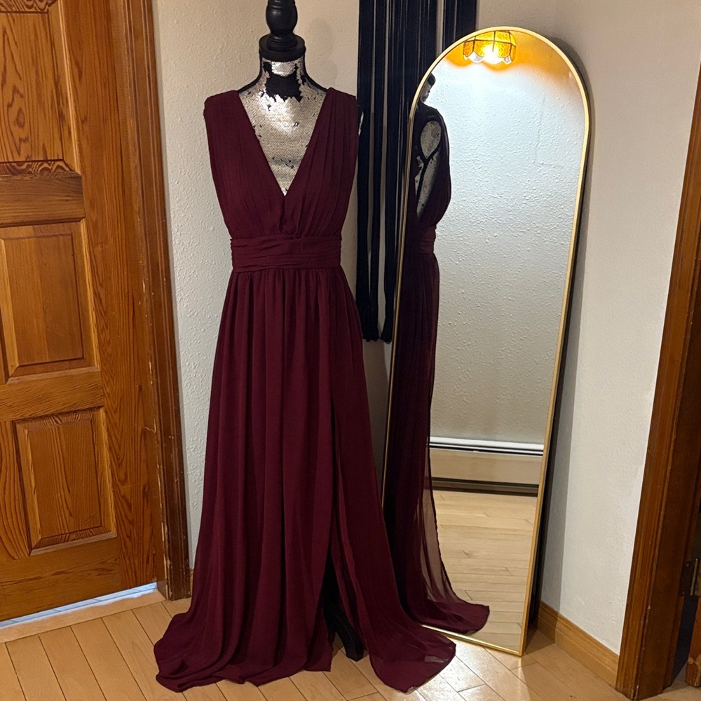 Burgundy Evening Gown